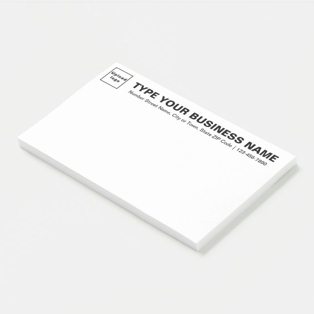 Business Brand on Heading of White Large Post-it Notes (Angled)