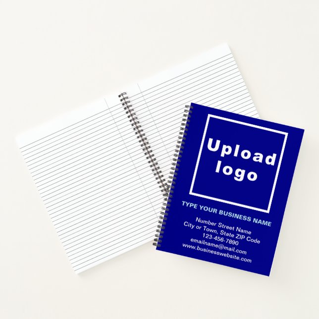 Business Brand on Large Blue Spiral Notebook (Inside)