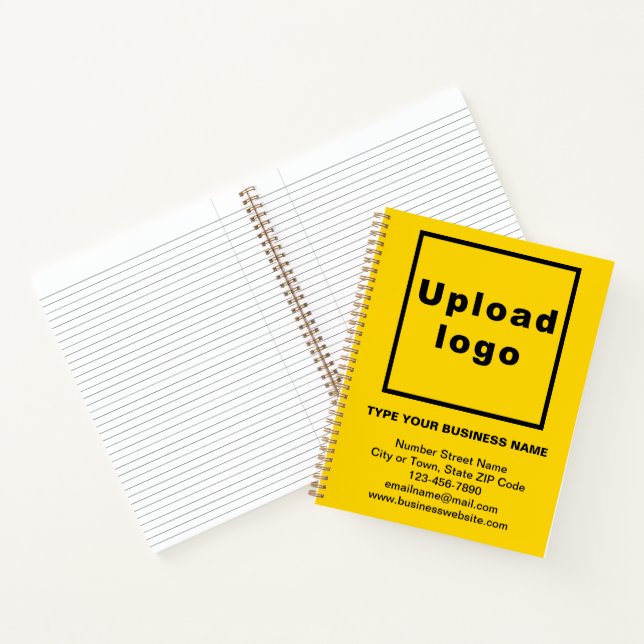 Business Brand on Large Yellow Spiral Notebook (Inside)