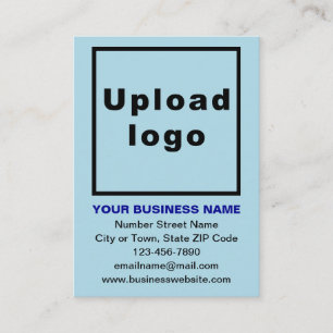 Business Brand on Light Blue Flat Place Card