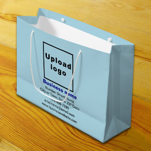 Business Brand on Light Blue Large Size Gift Bag