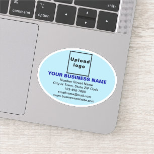 Business Brand on Light Blue Oval Shape Vinyl