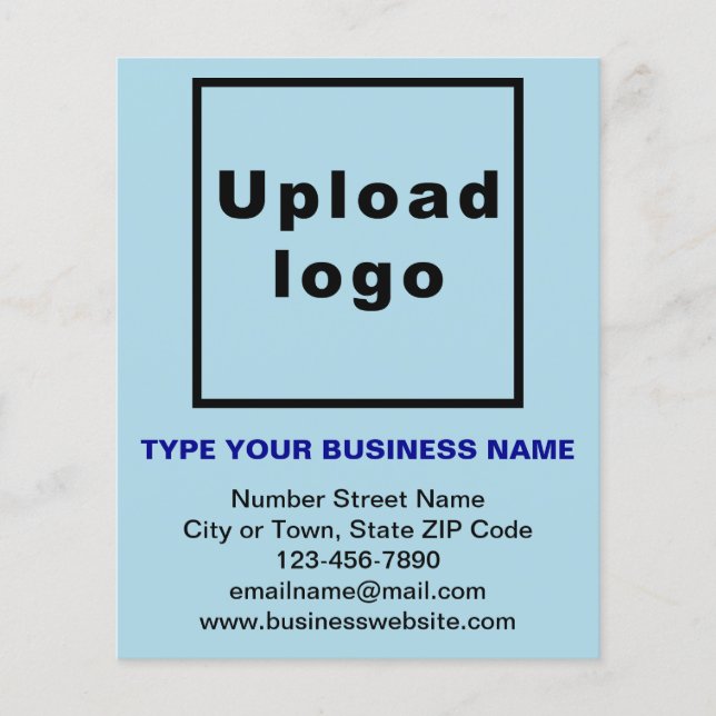 Business Brand on Light Blue Paper Sheet  (Front)