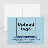 Business Brand on Light Blue Postcard