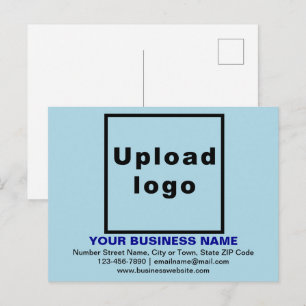Business Brand on Light Blue Postcard