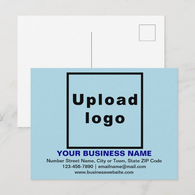 Business Brand on Light Blue Postcard (Front/Back)