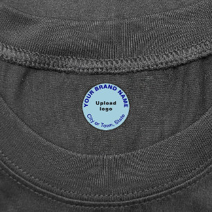 Business Brand on Light Blue Round Clothing