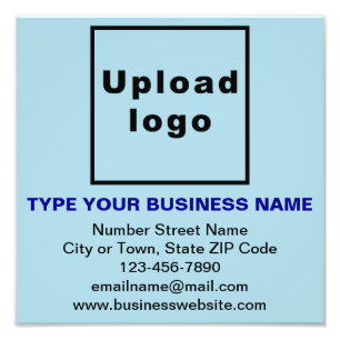 Business Brand on Light Blue Square Photo Print