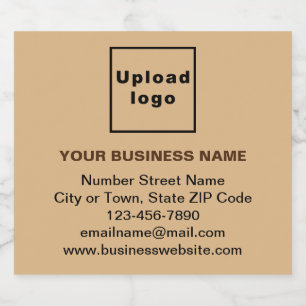 Business Brand on Light Brown Beer Bottle Label