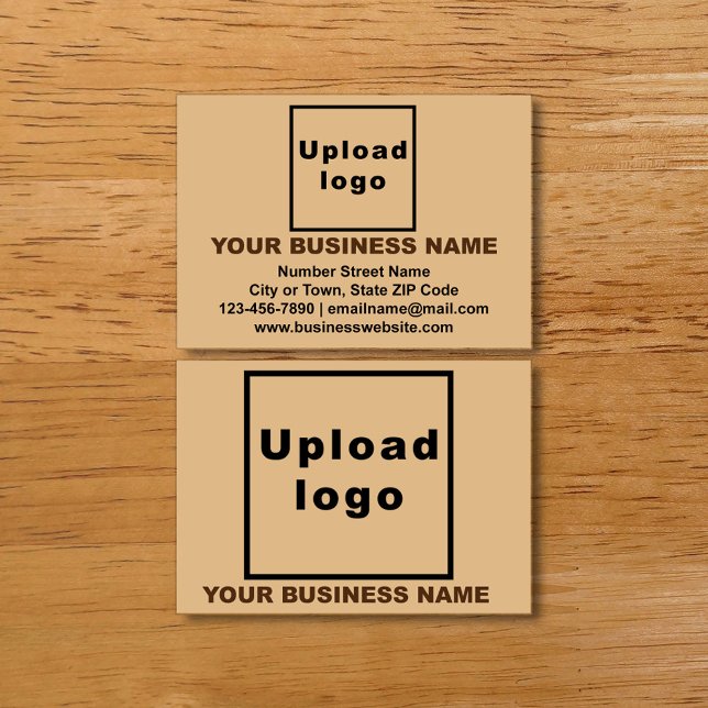 Business Brand on Light Brown Calling Card (Creator Uploaded)