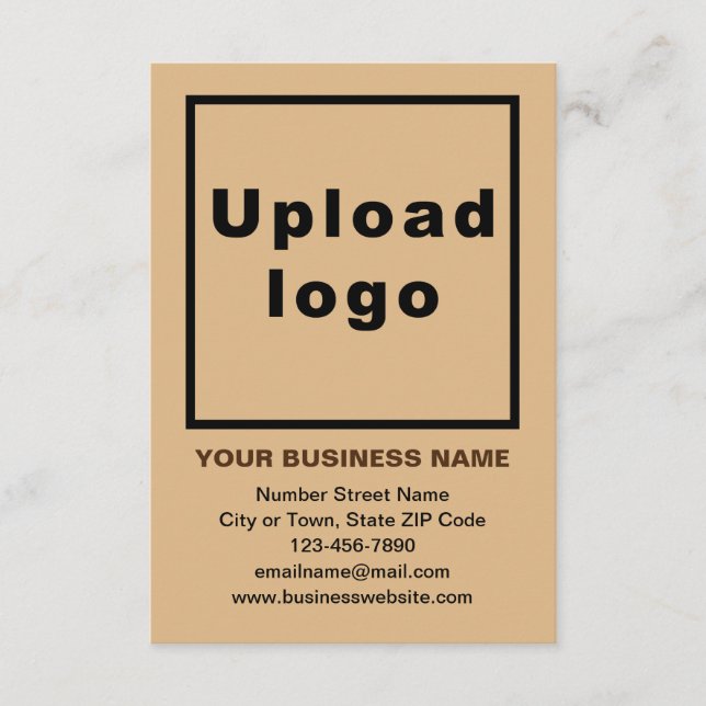 Business Brand on Light Brown Flat Card (Front)