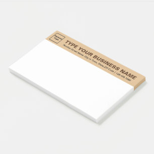 Business Brand on Light Brown Heading of Large Post-it Notes