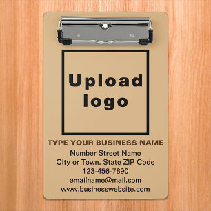 Business Brand on Light Brown Mini Clipboard