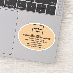 Business Brand on Light Brown Oval Shape Vinyl