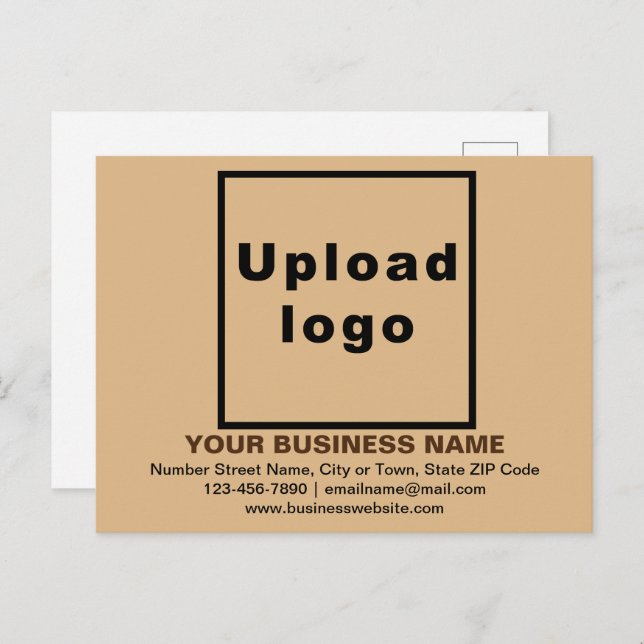 Business Brand on Light Brown Postcard (Front/Back)