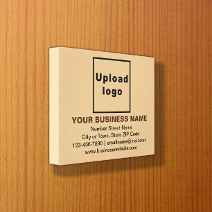 Business Brand on Light Brown Rectangle Canvas Print