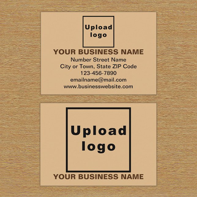Business Brand on Light Brown Rectangle Enclosure Card (Front and back sides of light brown enclosure card with your business brand.)