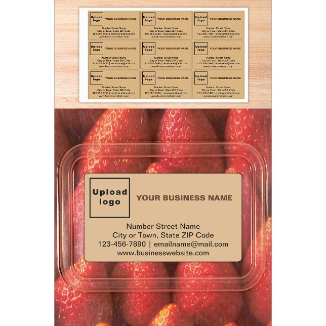 Business Brand on Light Brown Rectangle Label (Creator Uploaded)