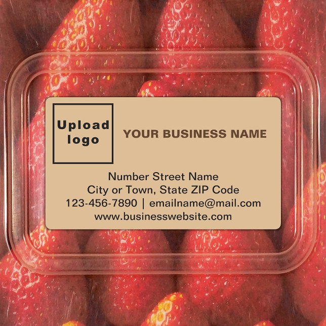 Business Brand on Light Brown Rectangle Label (Light brown rectangle adhesive label with your business brand)