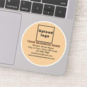 Business Brand on Light Brown Round Vinyl Sticker