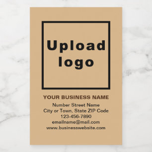 Business Brand on Light Brown Small Size Wine Label
