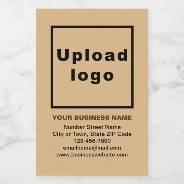 Business Brand on Light Brown Small Size Wine Label (Single Label)