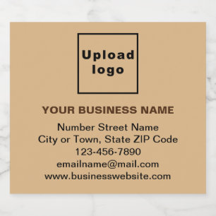 Business Brand on Light Brown Sparkling Wine Label