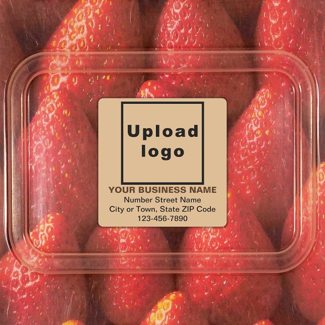 Business Brand on Light Brown Square Adhesive (Creator Uploaded)