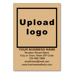 Business Brand on Light Brown Table Card
