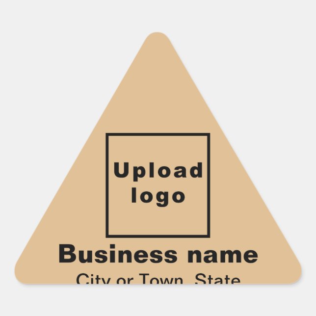 Business Brand on Light Brown Triangle Sticker (Front)