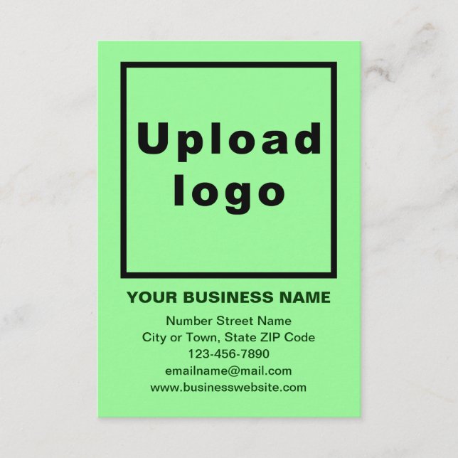 Business Brand on Light Green Flat Card (Front)