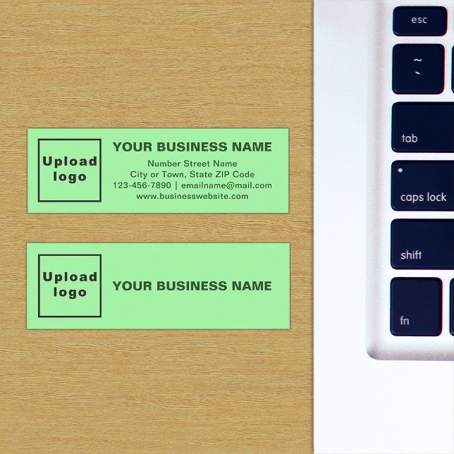 Business Brand on Light Green Mini Card (The front and back of the light green mini business card with your brand)