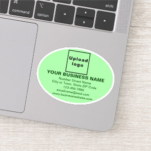 Business Brand on Light Green Oval Shape Vinyl