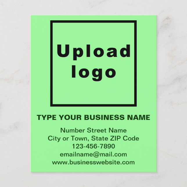 Business Brand on Light Green Paper Sheet  (Front)