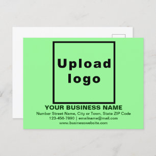 Business Brand on Light Green Postcard
