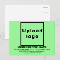 Business Brand on Light Green Postcard