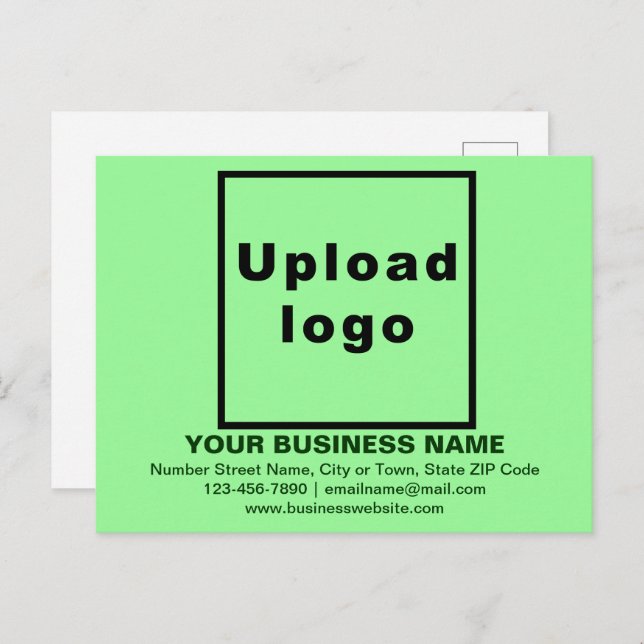 Business Brand on Light Green Postcard (Front/Back)
