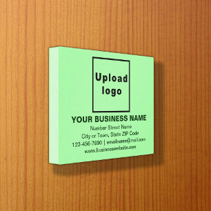 Business Brand on Light Green Rectangle Canvas Print