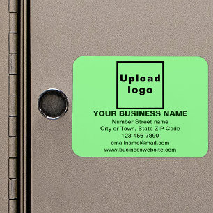 Business Brand on Light Green Rectangle Flexible Magnet