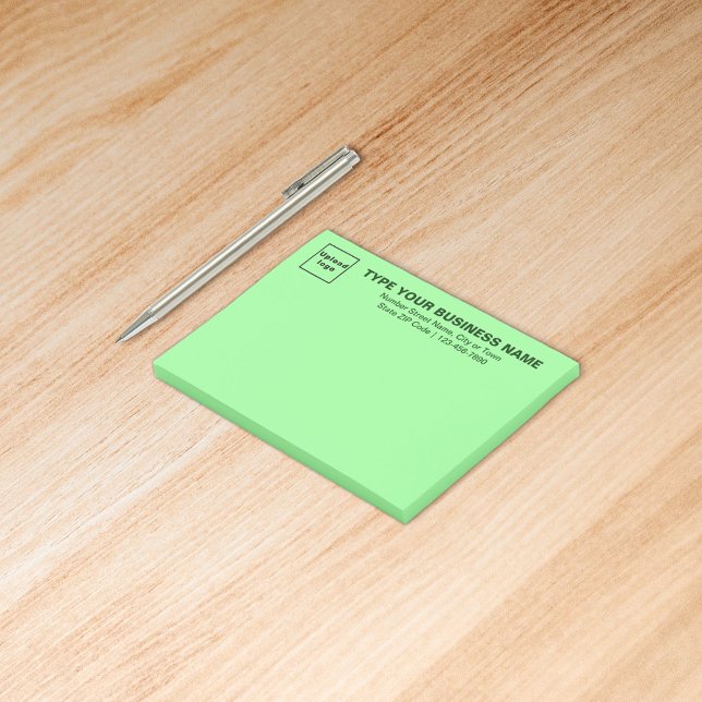 Business Brand on Light Green Rectangle Post-it Notes (Build brand name awareness. Your business brand on light green rectangle post it note.)