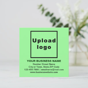 Business Brand on Light Green Square Flat Card