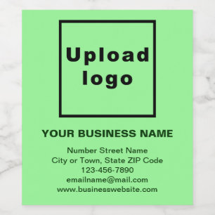 Business Brand on Light Green Wine Bottle Label