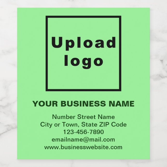 Business Brand on Light Green Wine Bottle Label (Single Label)