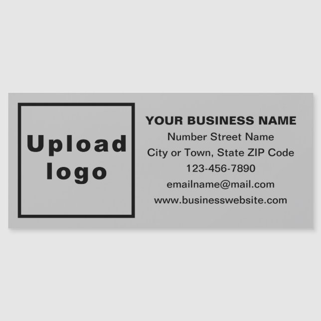 Business Brand on Long Grey Magnetic Card (Front)