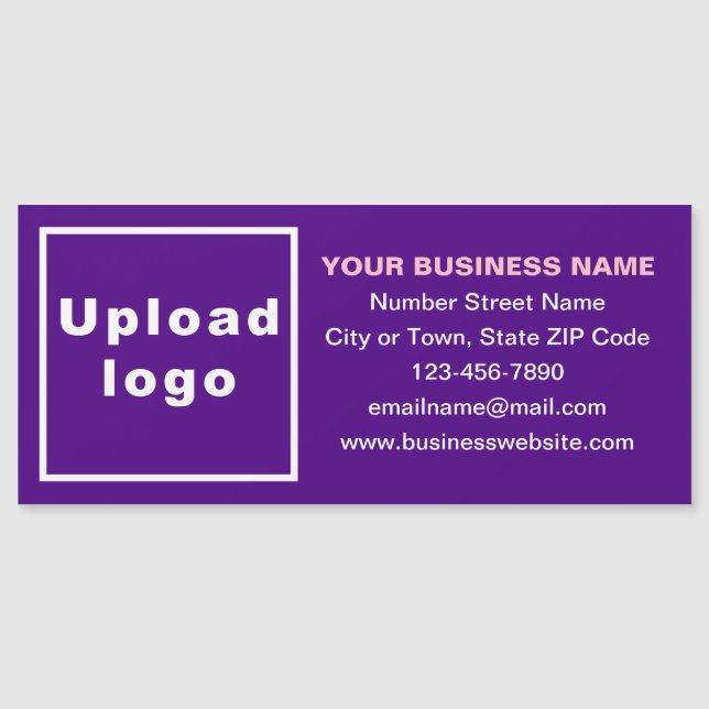 Business Brand on Long Purple Magnetic Card (Front)