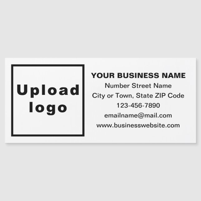 Business Brand on Long White Magnetic Card (Front)