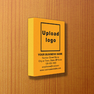 Business Brand on Orange Colour Canvas Print