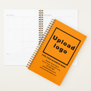 Business Brand on Orange Colour Cover of Planner