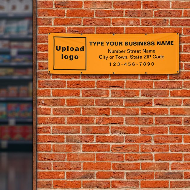 Business Brand on Orange Colour Long Banner (Orange long banner with your business brand)