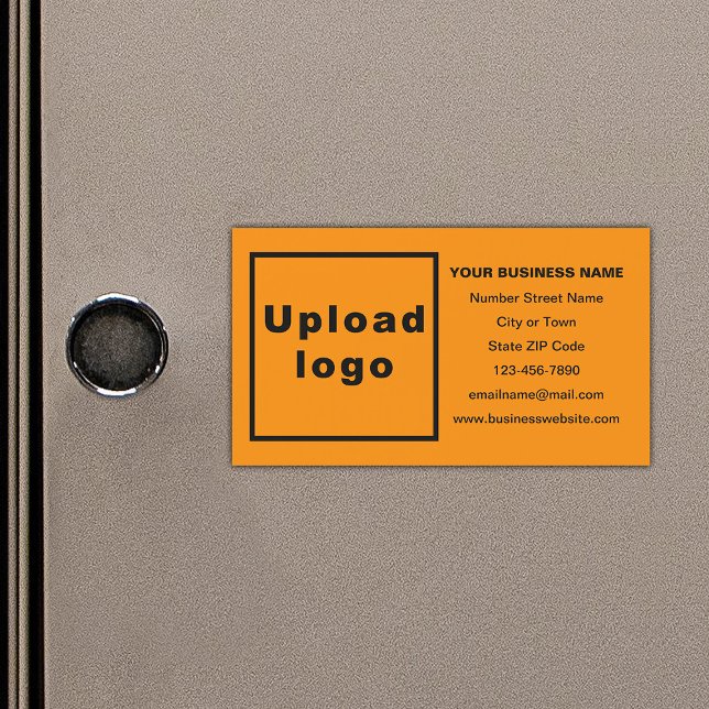 Business Brand on Orange Colour Magnetic Card (Your business brand on small orange color rectangle magnetic card.)